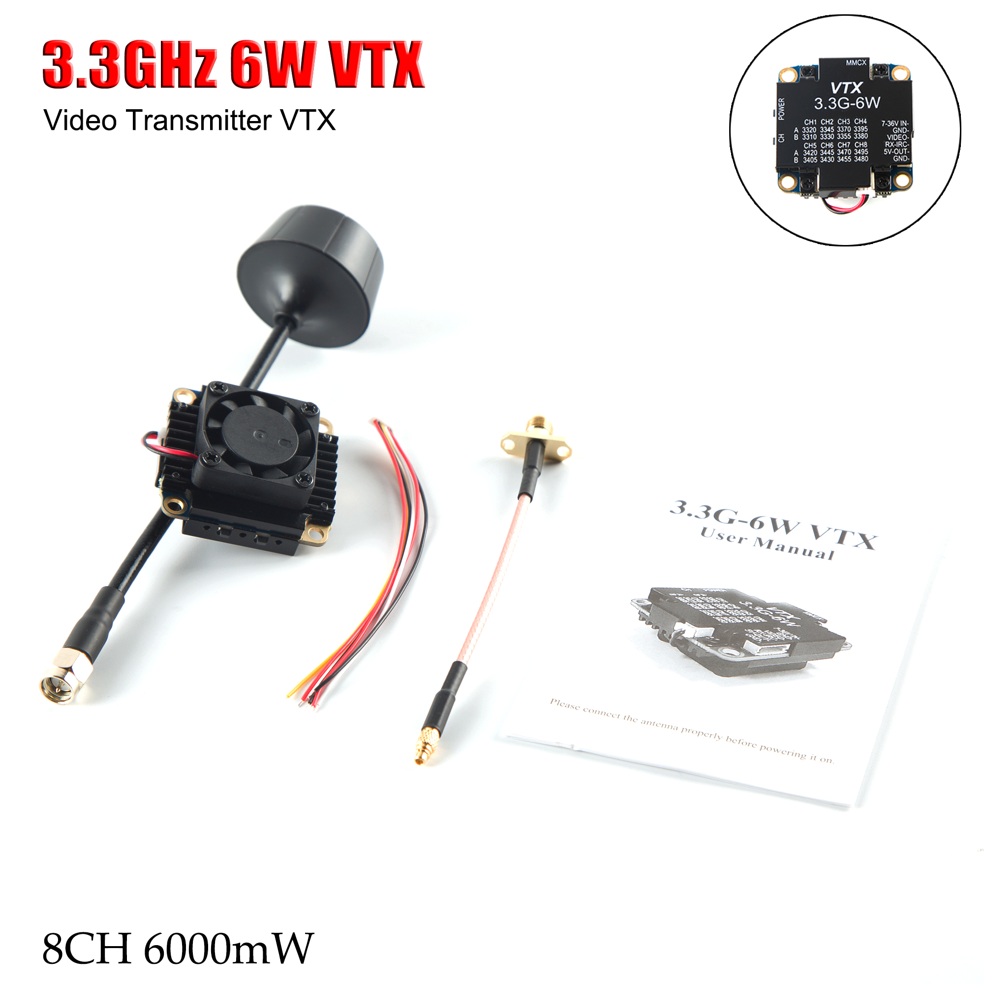 Fpv Drone Vtx - FPV Video Transmitter 3.3G 6W VTX