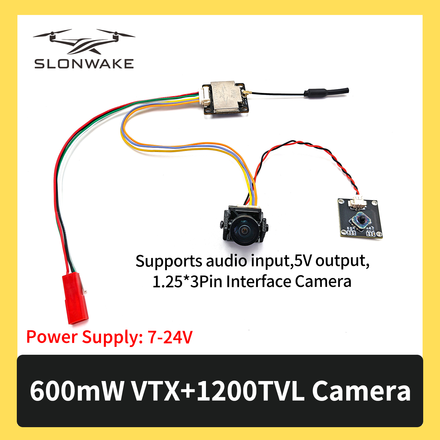 SLONWAKE 5.8G 600mW 7-24V FPV  – обзор и цена Fpv Drone Camera