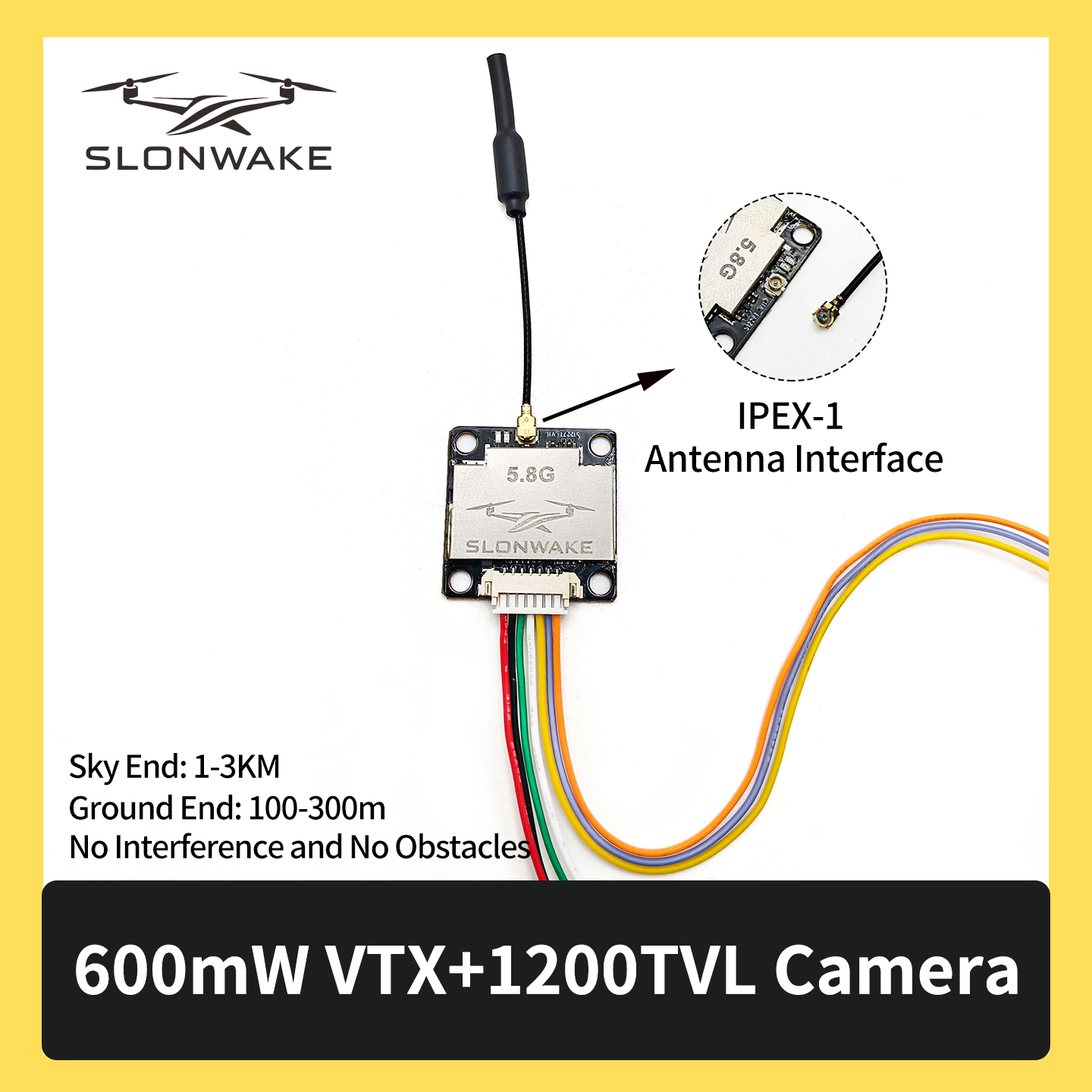 SLONWAKE 5.8G 600mW 7-24V FPV  – обзор и цена Fpv Drone Camera