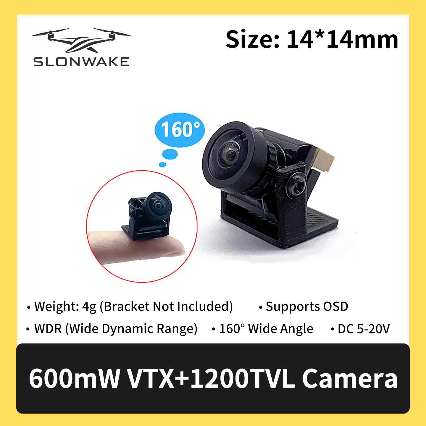 SLONWAKE 5.8G 600mW 7-24V FPV  – обзор и цена Fpv Drone Camera