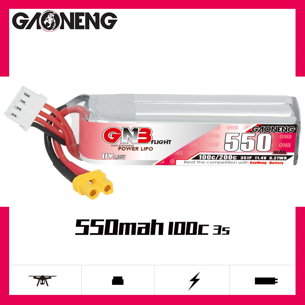 GNB HV 11.4V 550mAh 100C/200C  – обзор и цена Fpv Drone Battery