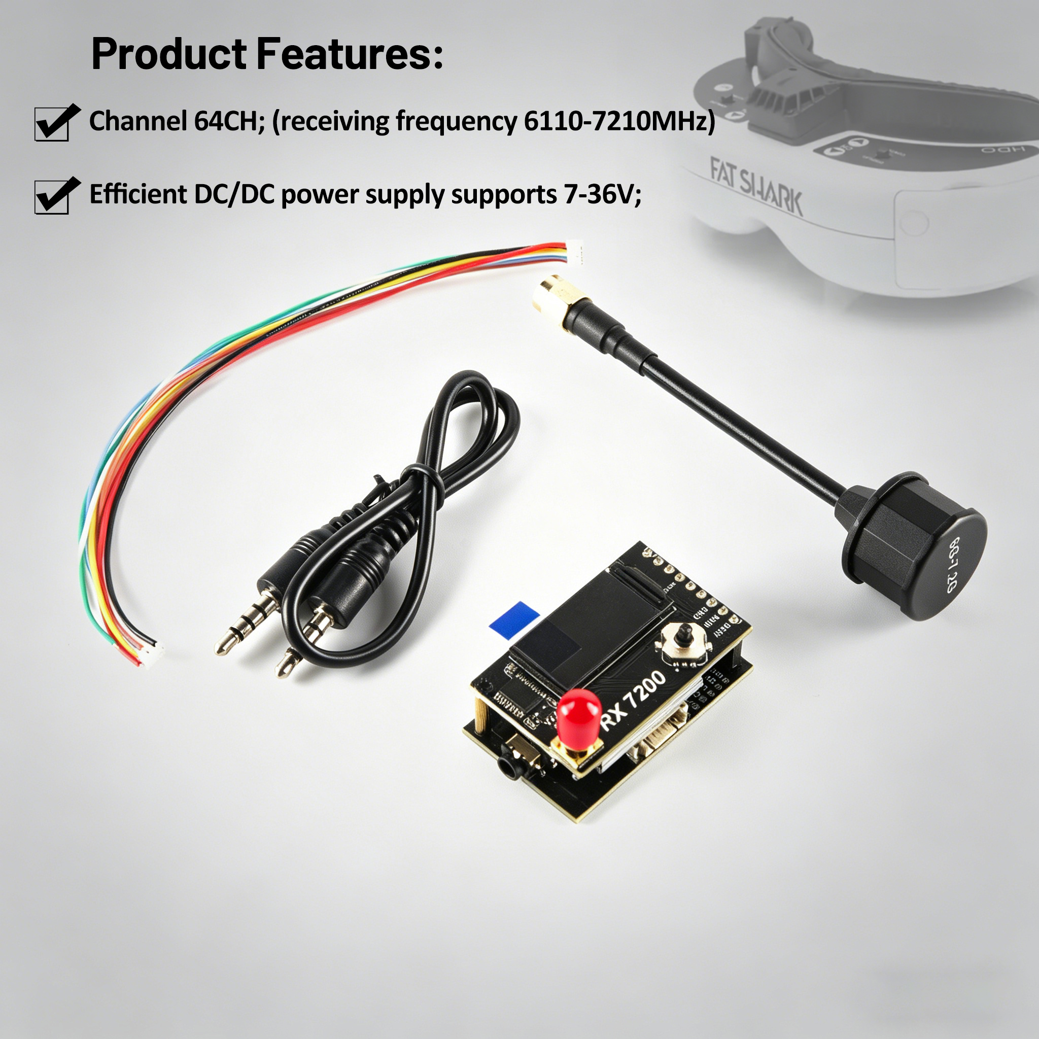 7.2G Video Receiver Module 64- – обзор и цена Fpv Drone Goggles