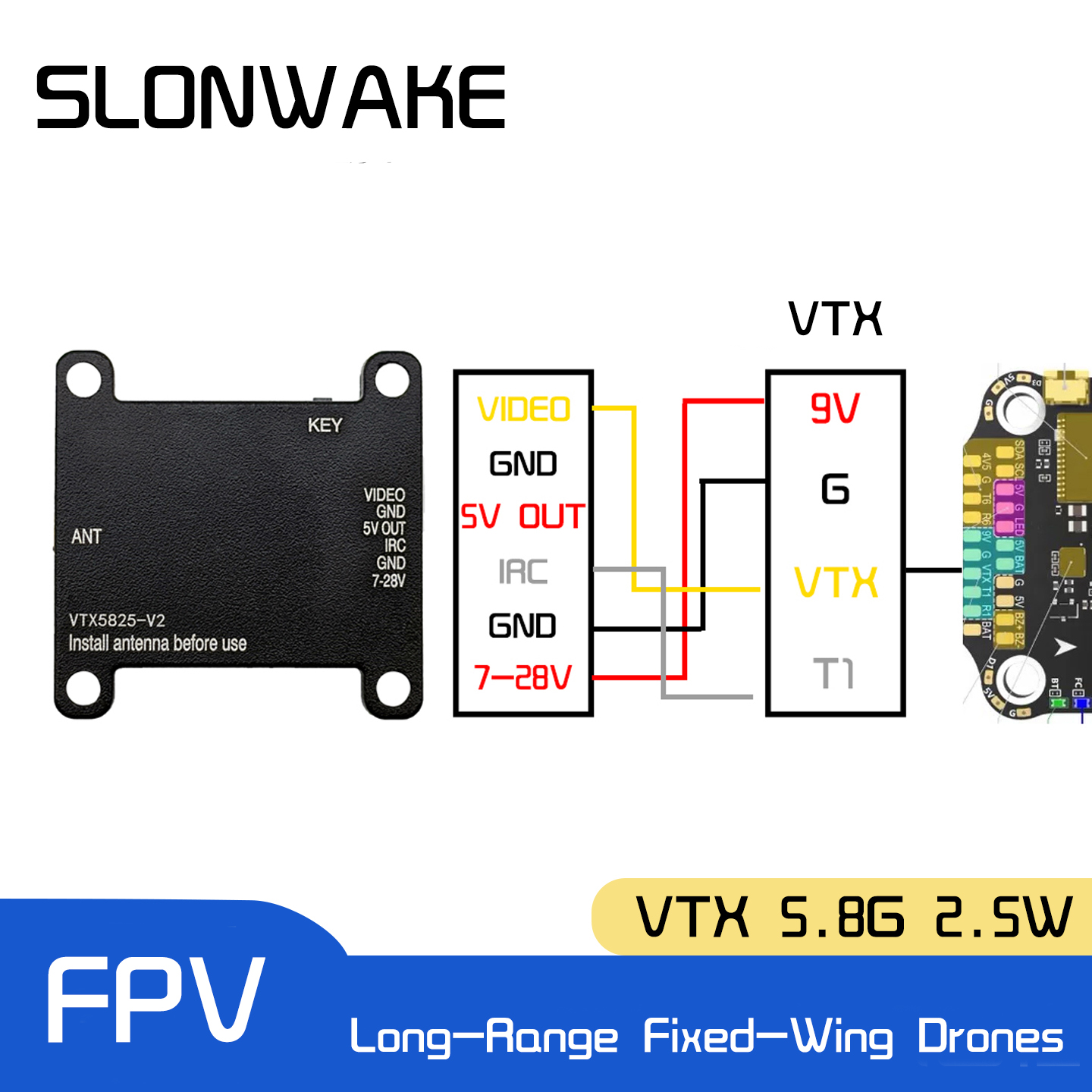 SLONWAKE 5.8G 48CH FPV Transmi – обзор и цена Fpv Drone Frame