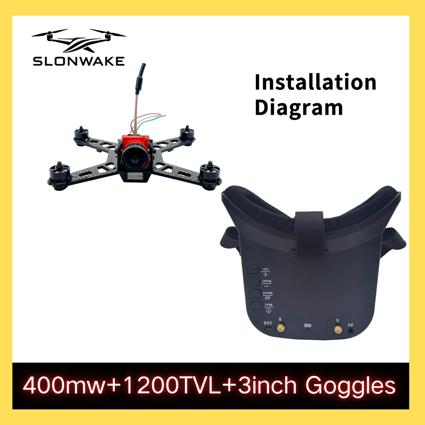SLONWAKE 5.8G 48CH FPV 400mw V – обзор и цена Fpv Drone Camera