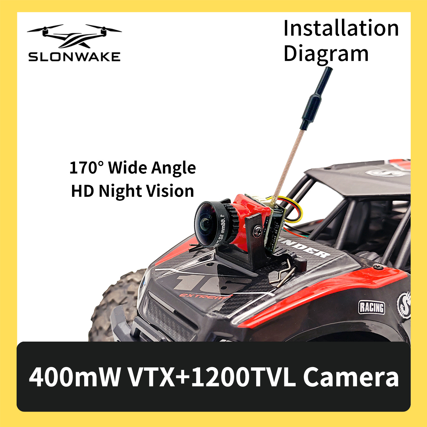 SLONWAKE 5.8G 48CH FPV 400mw V – обзор и цена Fpv Drone Camera