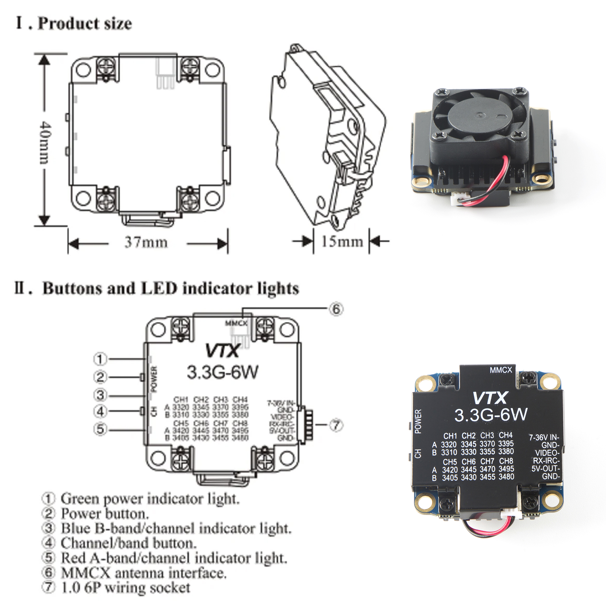 FPV Video Transmitter 3.3G 6W  – обзор и цена Fpv Drone Vtx
